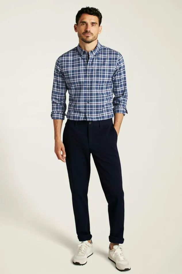 Men Everyday Shirt Navy Pink Hutchinson Plaid Bonobos Business Casual Shirts