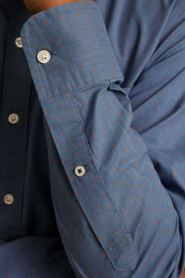 Men Everyday Shirt Navy Rust Dot Bonobos Business Casual Shirts