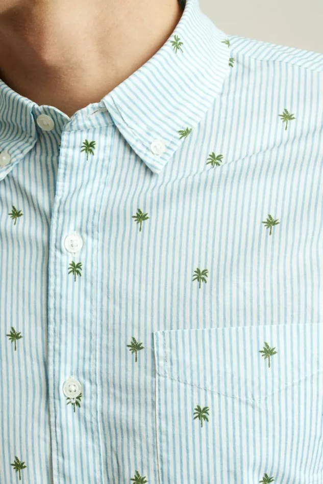 Men Everyday Shirt Palm Stripe Party Bonobos Business Casual Shirts