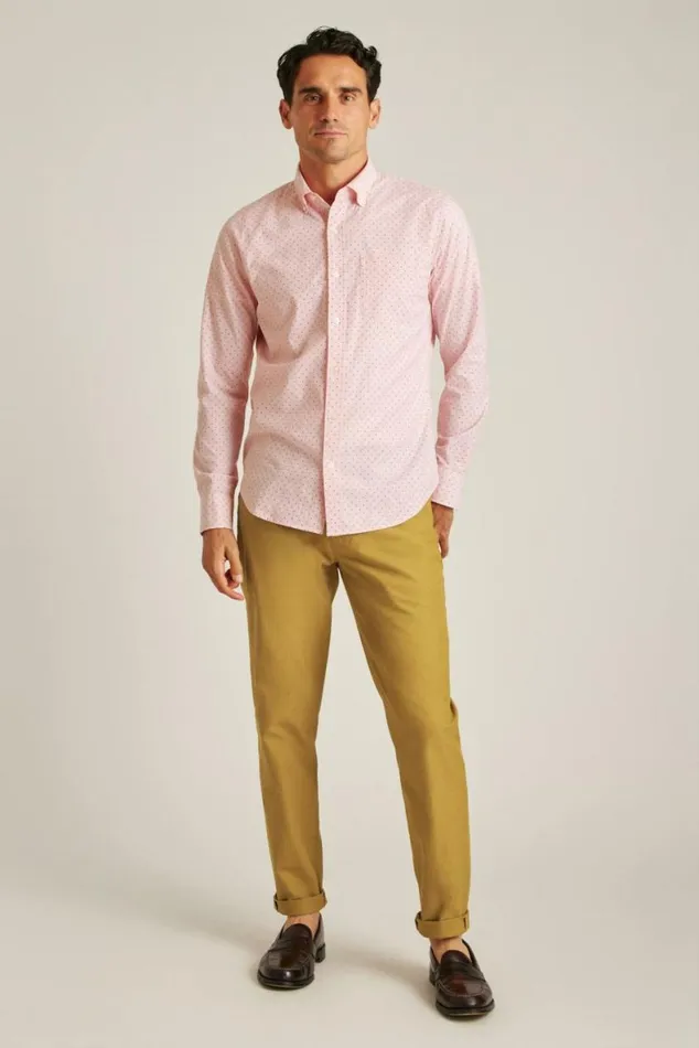 Men Everyday Shirt Spiced Coral Pond Dot Bonobos Business Casual Shirts