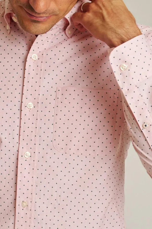 Men Everyday Shirt Spiced Coral Pond Dot Bonobos Business Casual Shirts