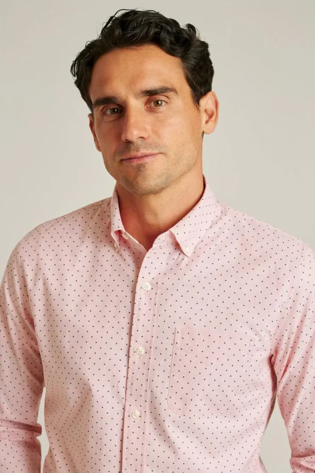Men Everyday Shirt Spiced Coral Pond Dot Bonobos Business Casual Shirts