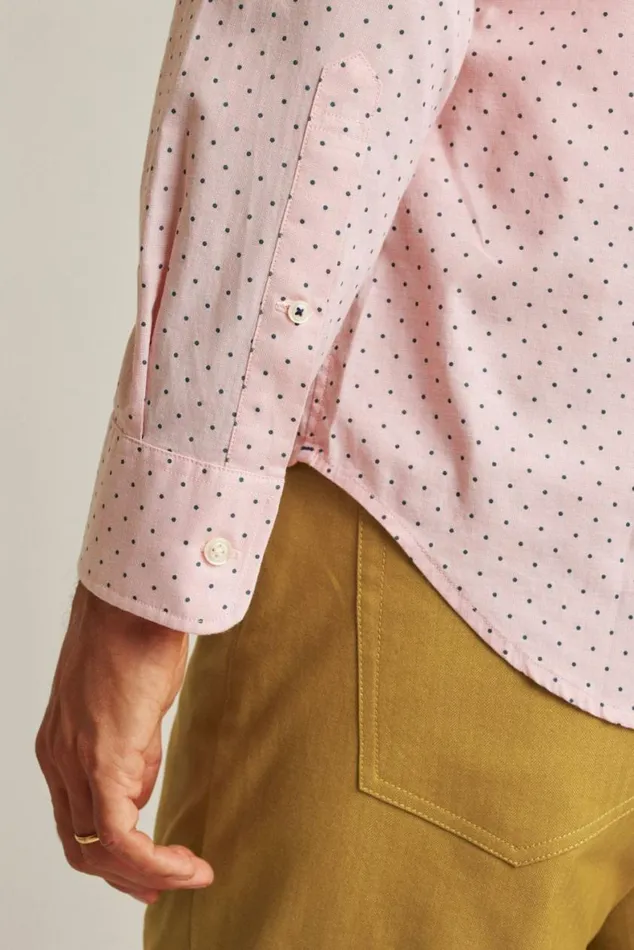 Men Everyday Shirt Spiced Coral Pond Dot Bonobos Business Casual Shirts
