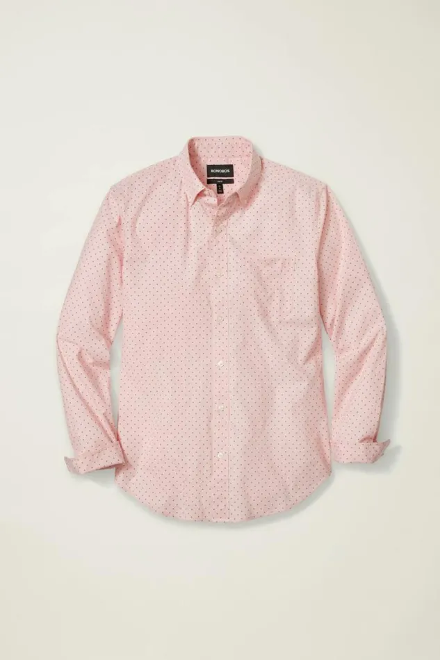 Men Everyday Shirt Spiced Coral Pond Dot Bonobos Business Casual Shirts