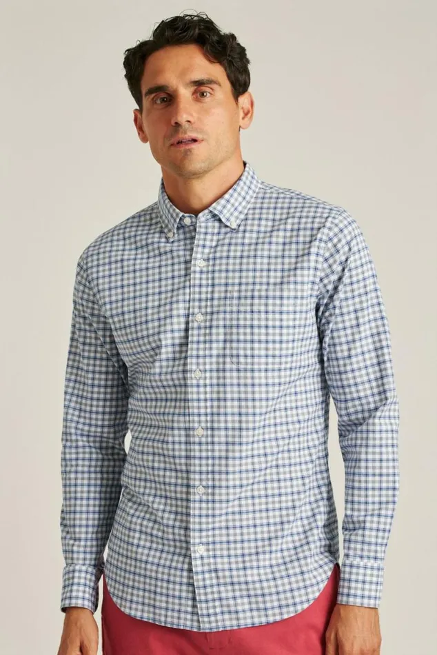 Men Everyday Shirt Twilight Blue Cosford Plaid Bonobos Business Casual Shirts