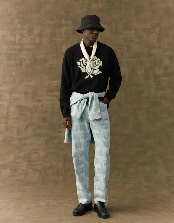 Men Felipe Knit 8211 BlackIvory Les Deux Knitwear