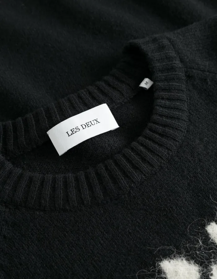 Men Felipe Knit 8211 BlackIvory Les Deux Knitwear