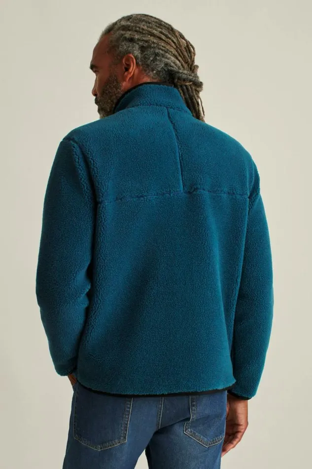 Men Fleece Zip Jacket Blue Bonobos Sweatshirts and Fleece