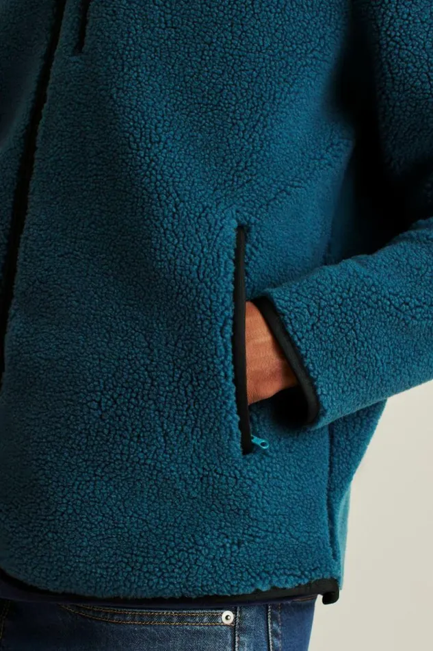 Men Fleece Zip Jacket Blue Bonobos Sweatshirts and Fleece
