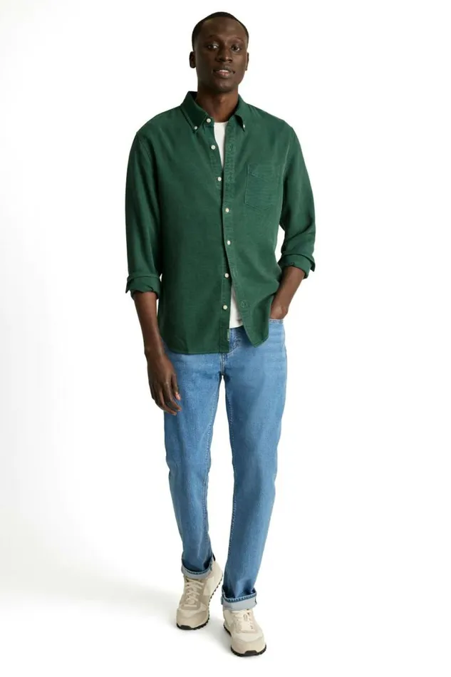 Men Garment Dyed Tencel Shirt Green Bonobos Casual Shirts