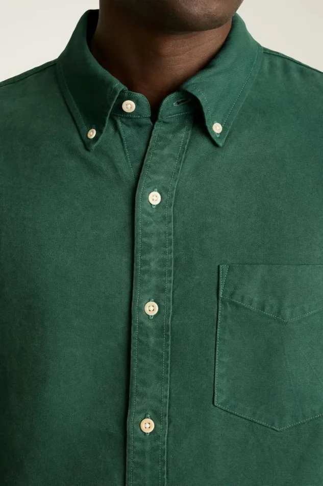 Men Garment Dyed Tencel Shirt Green Bonobos Casual Shirts