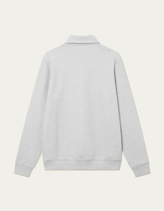 Men Geoffroy Zipper Polo Sweatshirt 8211 Snow Melange Les Deux HoodiesSweatshirts
