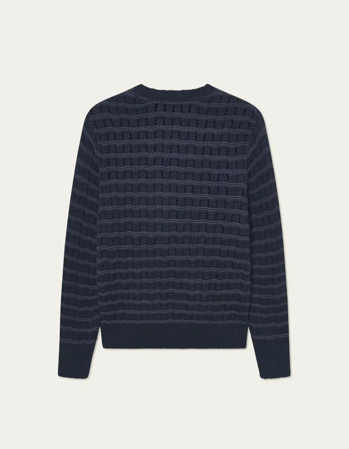 Men Gouen Roundneck Knit 8211 Dark Navy Les Deux Knitwear