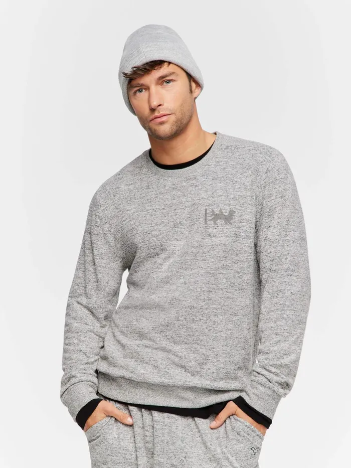 Men Grey Marle PA Sweater Grey Marle Peter Alexander Tops