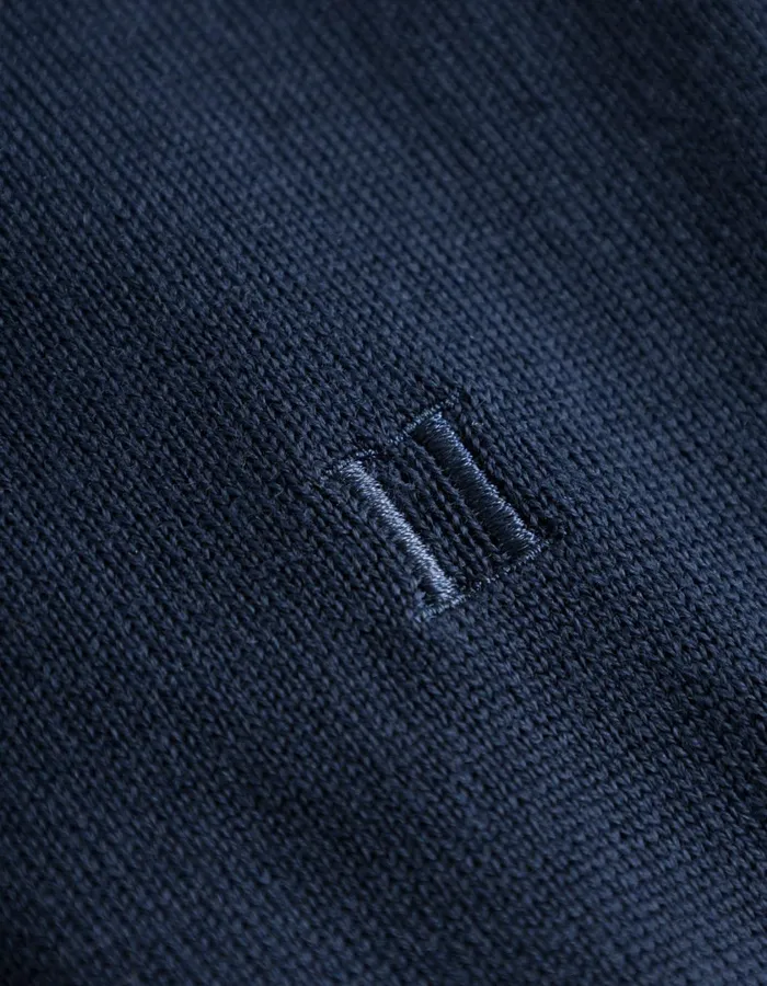Men Greyson HalfZip Merino Knit 8211 Dark Navy Les Deux Knitwear