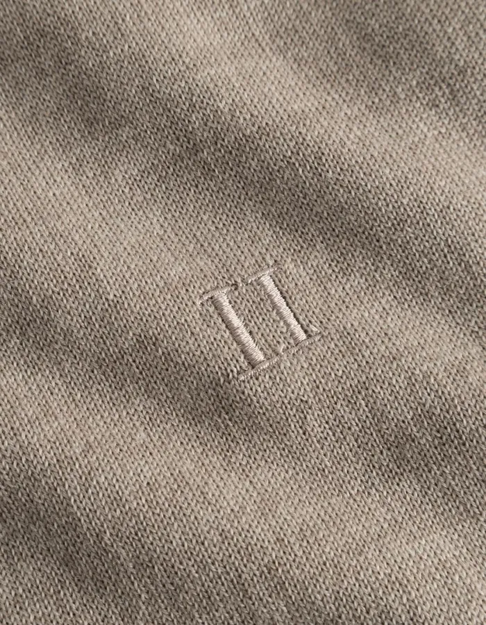 Men Greyson HalfZip Merino Knit 8211 Dark Sand Melange Les Deux Knitwear