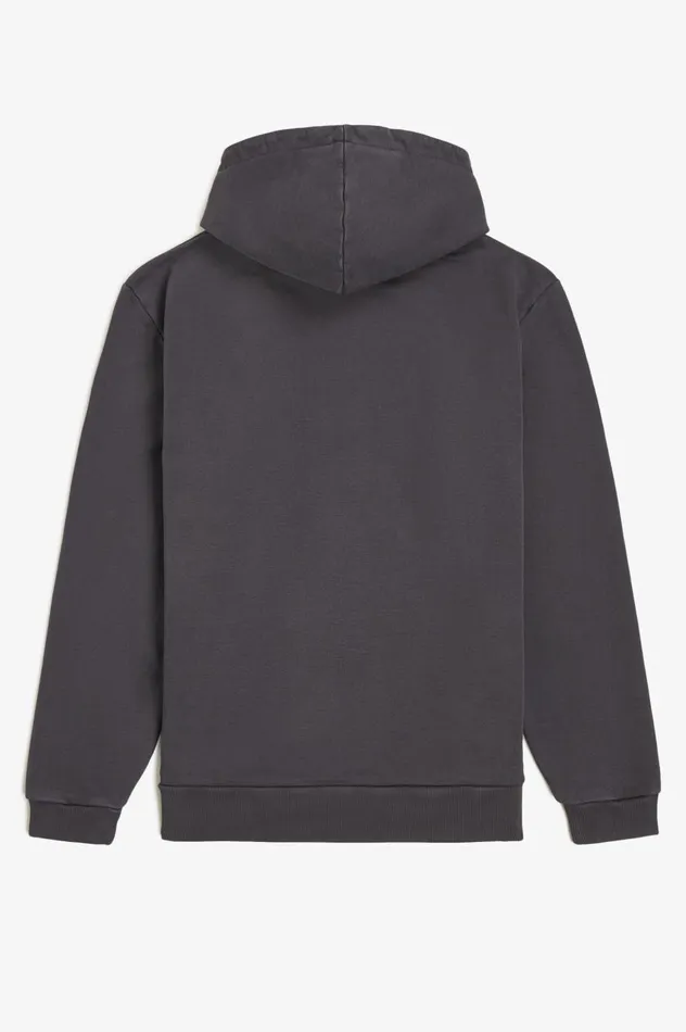 Men Heavyweight Hooded Sweatshirt Black Fred Perry Sweatshirts