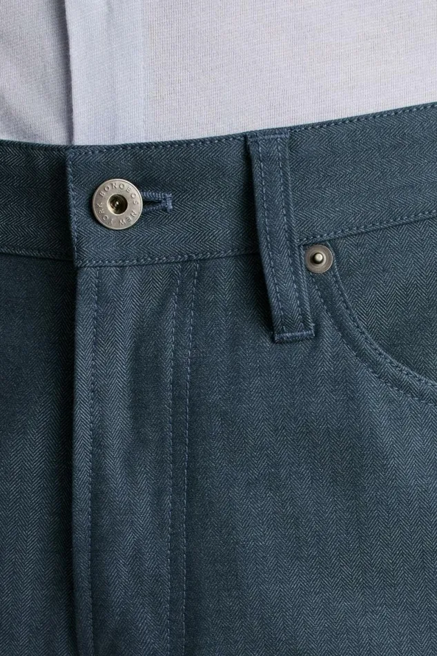 Men Herringbone 5Pocket Pants Naval Blue Bonobos 5pochet Pants