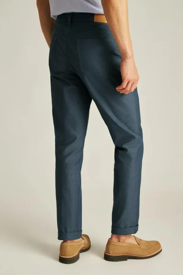 Men Herringbone 5Pocket Pants Naval Blue Bonobos 5pochet Pants
