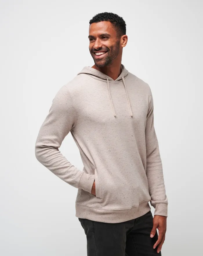 Men Hoodies and Sweatshirts TravisMathew CLOUD WAFFLE HOODIE Oxford Tan