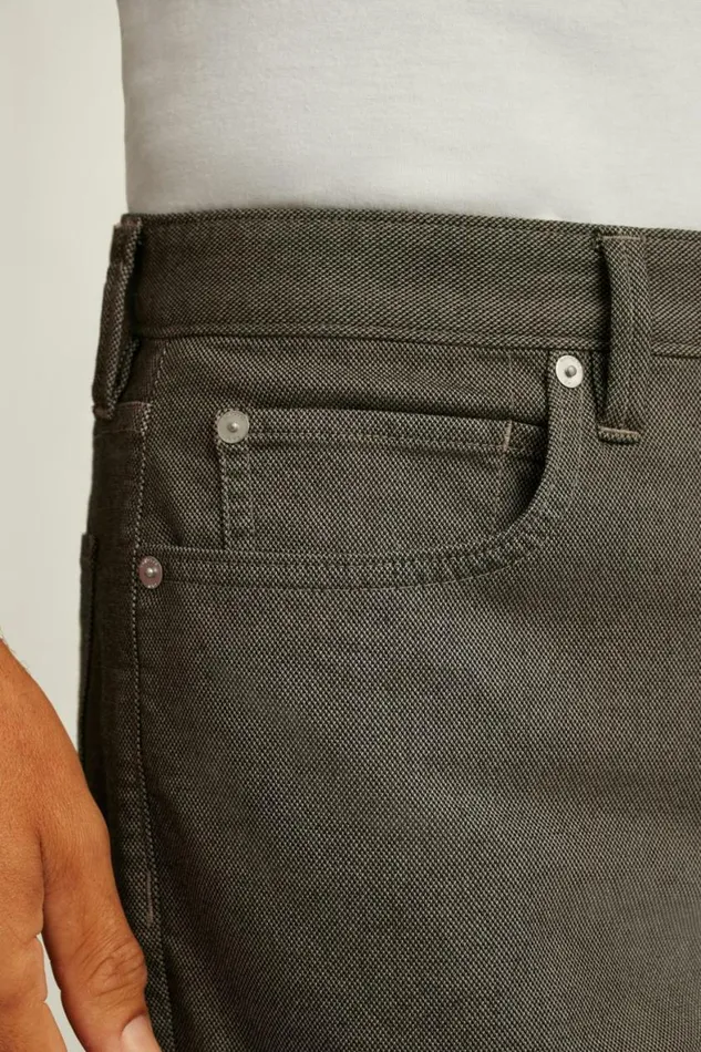 Men Italian Textured 5Pocket Pants Textured Vintage Khaki Bonobos Jeans