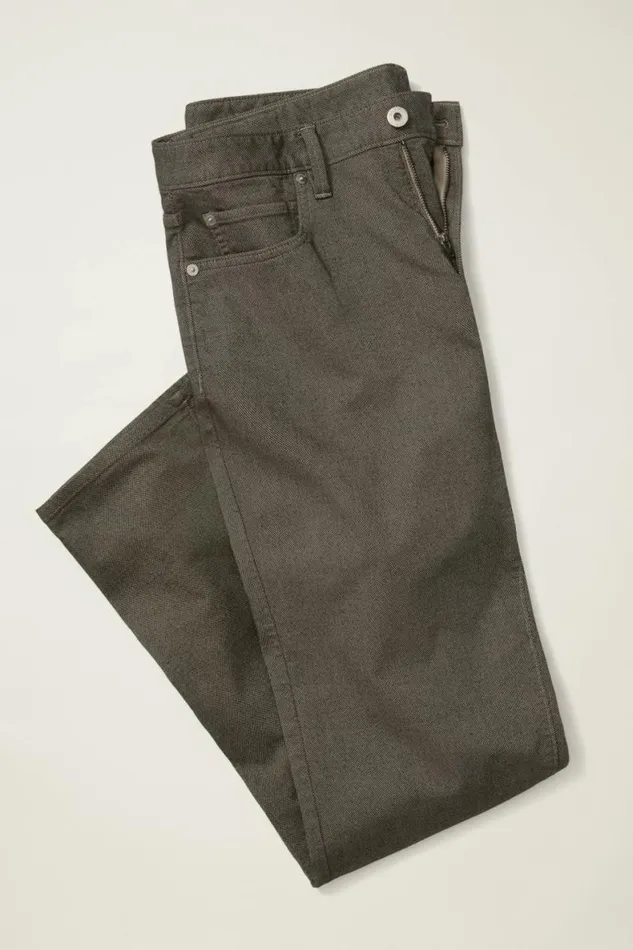 Men Italian Textured 5Pocket Pants Textured Vintage Khaki Bonobos Jeans