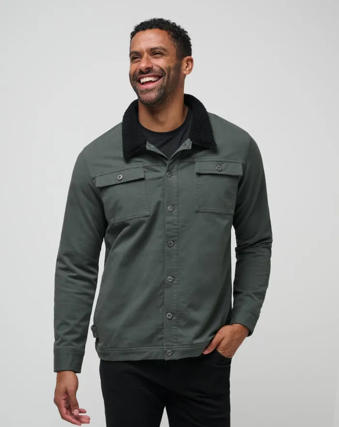 Men Jackets TravisMathew CLOUD DENIM SHERPA JACKET Balsam Green