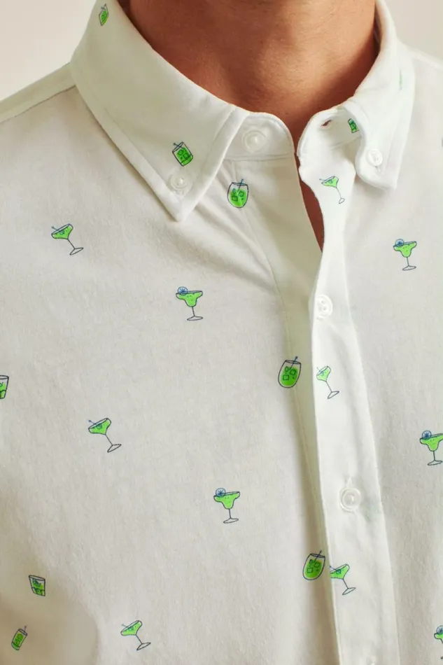 Men Jersey Riviera Shirt Drink To That Bonobos Short Sleeve Shirts