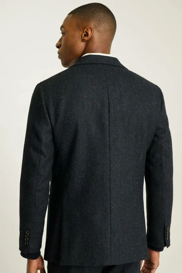 Men Jetsetter British Tweed Blazer Navy Blue Bonobos Blazers and Sport Coats