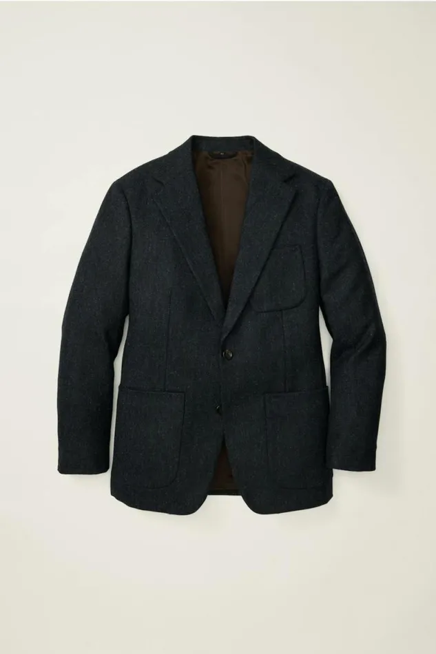 Men Jetsetter British Tweed Blazer Navy Blue Bonobos Blazers and Sport Coats
