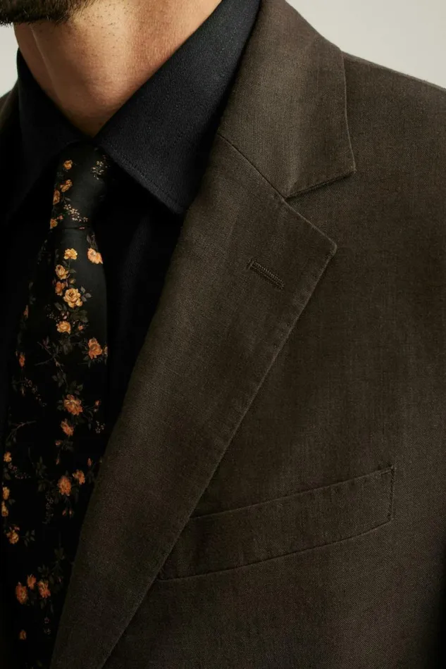 Men Jetsetter Italian Linen Blazer Dark Brown Bonobos Blazers and Sport Coats