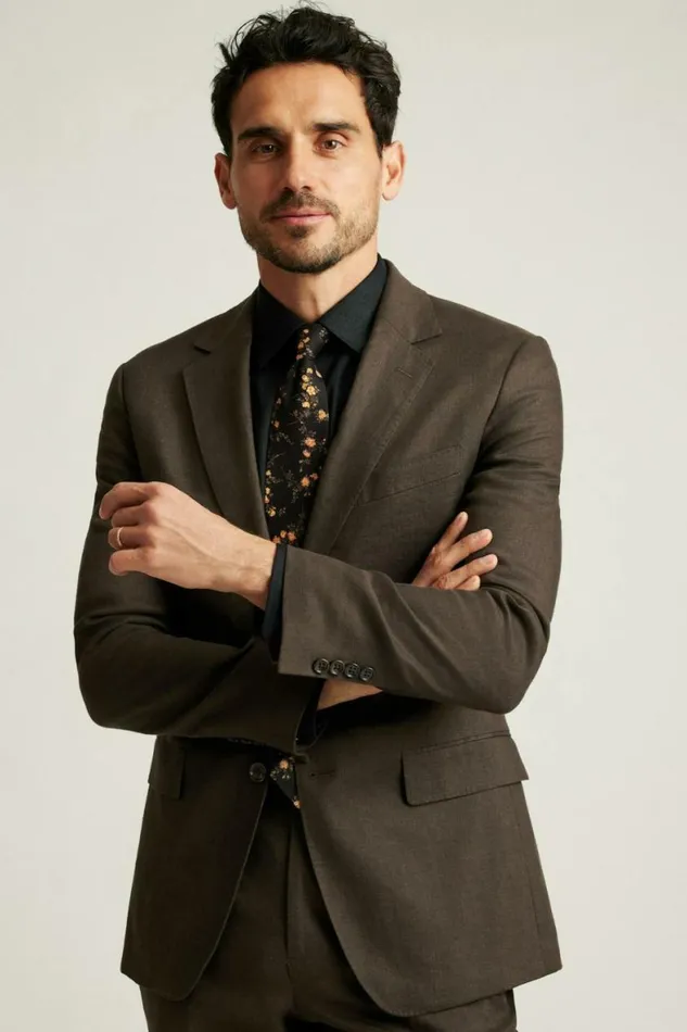 Men Jetsetter Italian Linen Blazer Dark Brown Bonobos Blazers and Sport Coats