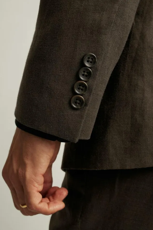 Men Jetsetter Italian Linen Blazer Dark Brown Bonobos Blazers and Sport Coats