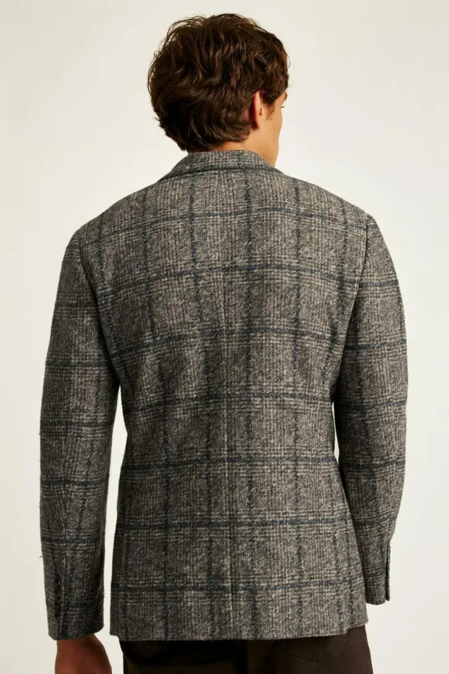 Men Jetsetter Knit Blazer Navy Brown Glen Plaid Bonobos Blazers and Sport Coats