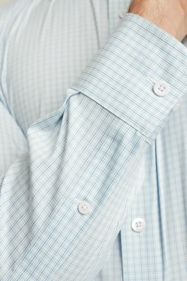 Men Jetsetter Stretch Dress Shirt Blue Enzo Plaid Bonobos Business Casual Shirts