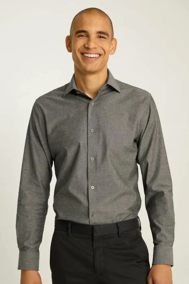Men Jetsetter Stretch Dress Shirt Gray Chambray Bonobos Business Casual Shirts