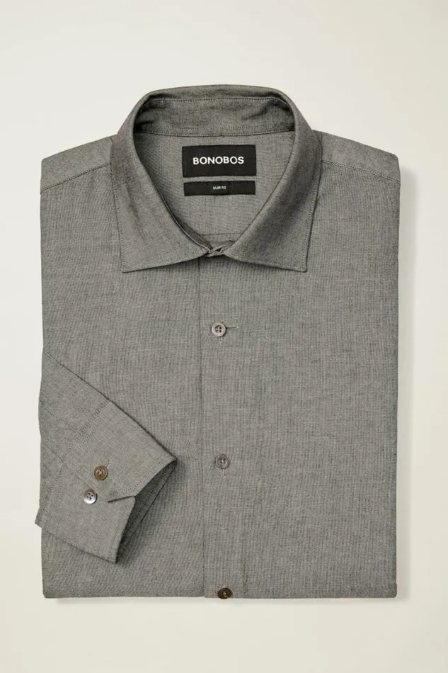 Men Jetsetter Stretch Dress Shirt Gray Chambray Bonobos Business Casual Shirts
