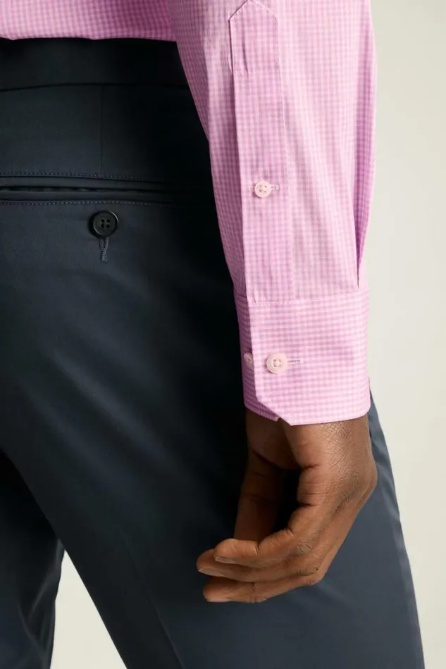 Men Jetsetter Stretch Dress Shirt Purple White Micro Gingham Bonobos Business Casual Shirts