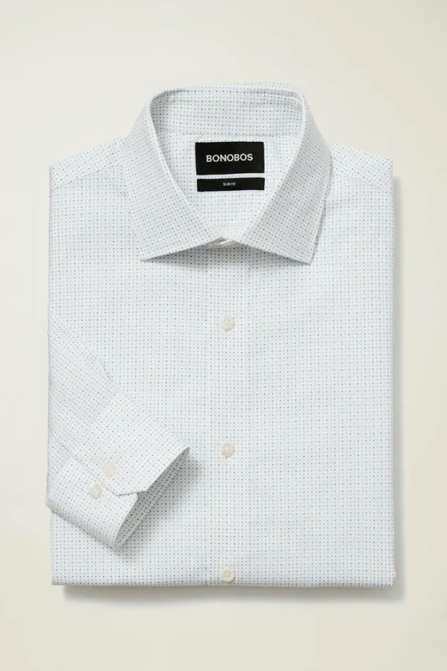 Men Jetsetter Stretch Dress Shirt Seabreeze Dot Bonobos Business Casual Shirts