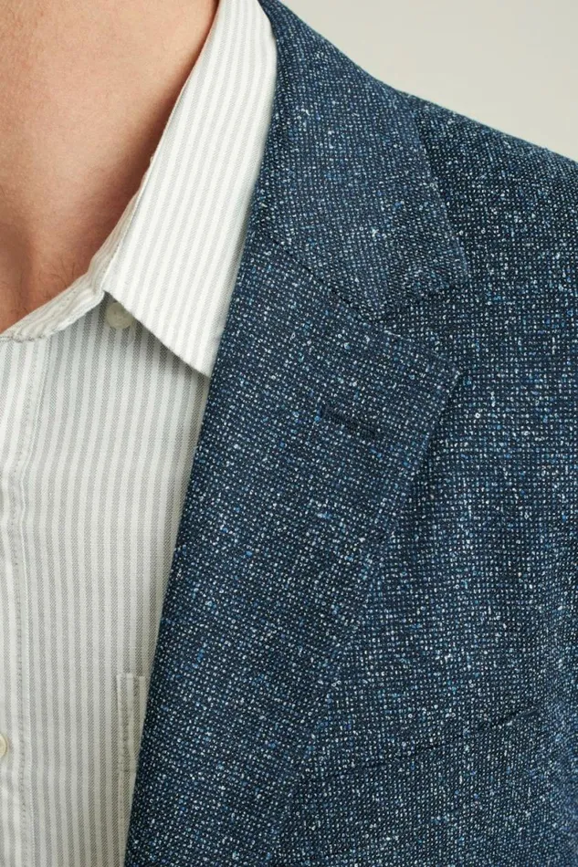 Men Jetsetter Unconstructed Italian Blazer Navy Donegal Bonobos Blazers and Sport Coats