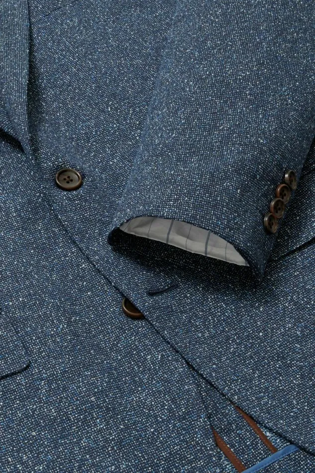 Men Jetsetter Unconstructed Italian Blazer Navy Donegal Bonobos Blazers and Sport Coats