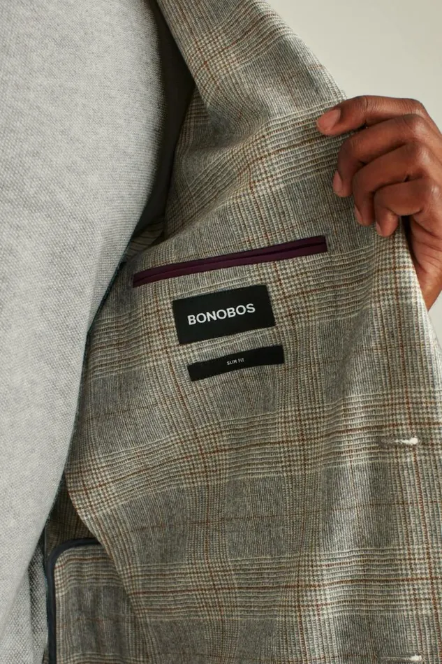 Men Jetsetter Unconstructed Italian Wool Blazer Grey Deco Bonobos Blazers and Sport Coats