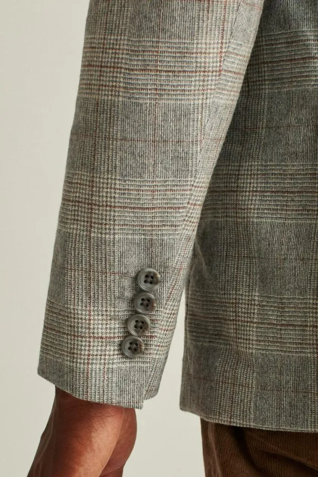 Men Jetsetter Unconstructed Italian Wool Blazer Grey Deco Bonobos Blazers and Sport Coats