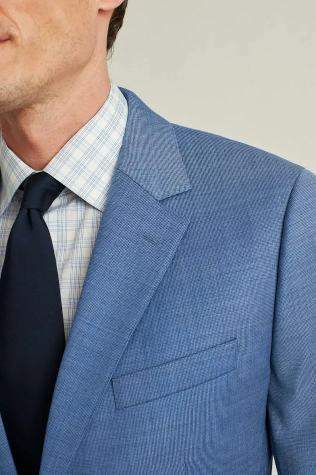 Men Jetsetter Wool Blazer Steel Blue Texture Bonobos Blazers and Sport Coats