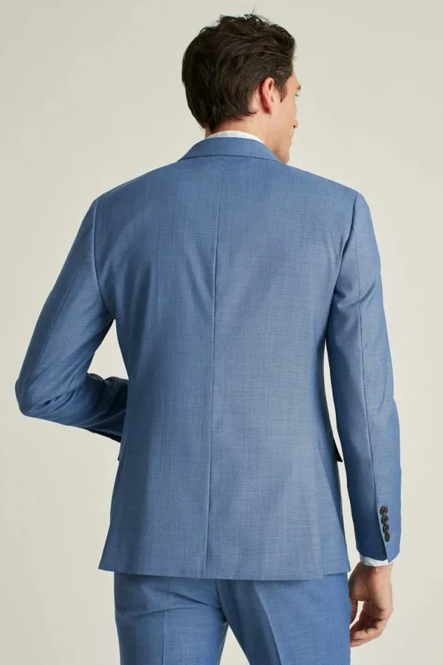 Men Jetsetter Wool Blazer Steel Blue Texture Bonobos Blazers and Sport Coats