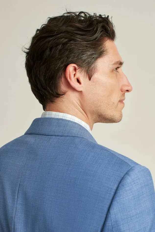 Men Jetsetter Wool Blazer Steel Blue Texture Bonobos Blazers and Sport Coats