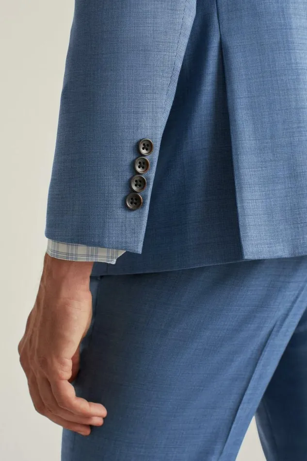 Men Jetsetter Wool Blazer Steel Blue Texture Bonobos Blazers and Sport Coats