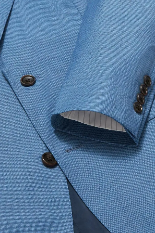 Men Jetsetter Wool Blazer Steel Blue Texture Bonobos Blazers and Sport Coats