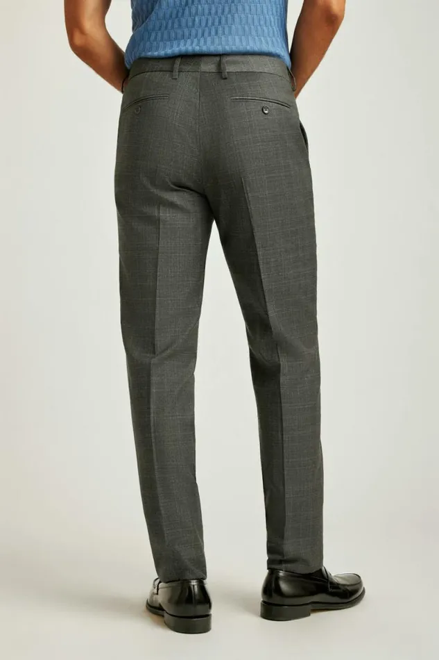 Men Jetsetter Wool Dress Pant Charcoal Glen Check Bonobos Dress Pants