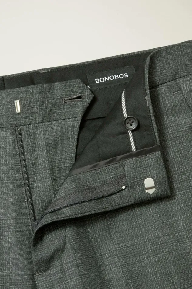 Men Jetsetter Wool Dress Pant Charcoal Glen Check Bonobos Dress Pants